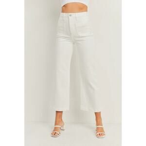 Just Black Denim Sailor Pocket Wide Leg in Off White Size 29